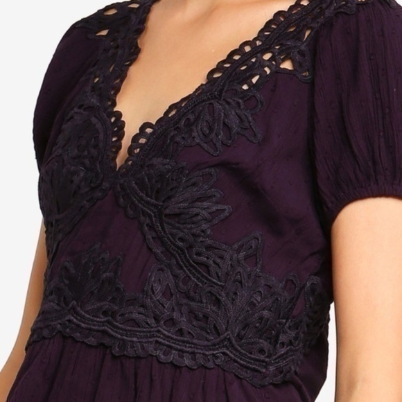 Free People Sweet Roses Lace Crochet Blouse. XS - Picture 3 of 8